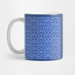 Traditional Chinese Cloud Pattern- Hong Kong Retro Print Blue Mug